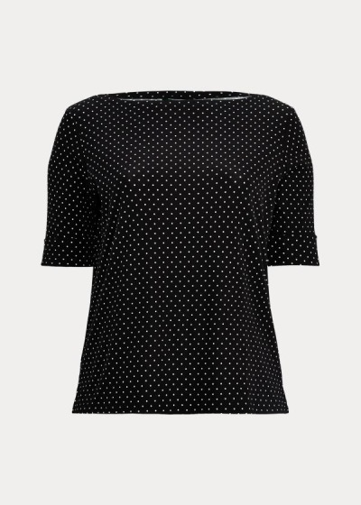 Tops Ralph Lauren Mujer Negros / Creme - Polka-Dot Cotton-Blend - CQGHX2130